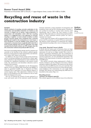Recycling and reuse of waste in the construction industry
