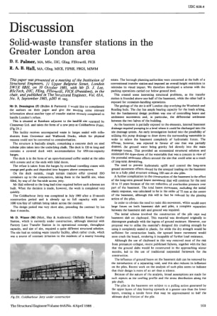 Discussion on Solid-Waste Transfer Stations in the Greater London Area by D.E. Palmer and R.A.B. Hal