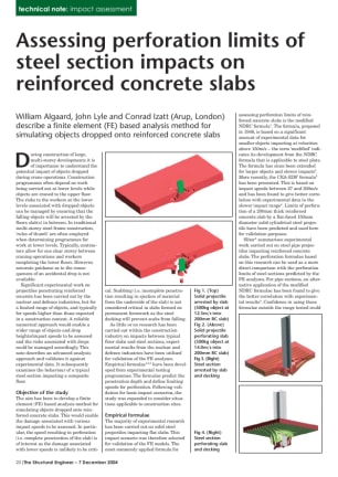 Assessing perforation limits of steel section impacts on reinforced concrete slabs