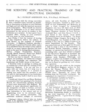 The Scientific and Practical Training of the Structural Engineer