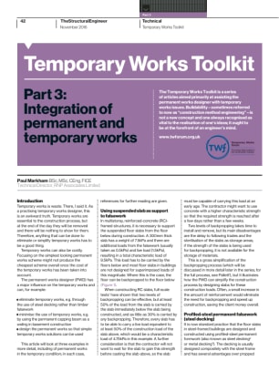 Temporary Works Toolkit. Part 3: Integration of permanent and temporary works