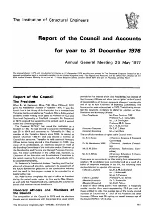 The Institution of Structural Engineers. Report of the Council and Accounts for Year to 31 December 