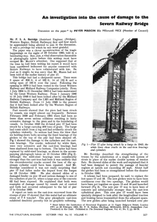 An investigation into the cause of damage to the Severn Railway Bridge Discussion on the paper by Pe