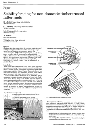 Stability Bracing for Non-Domestic Timber Trussed Rafter Roofs