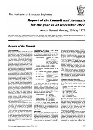 Report of the Council and Accounts for the Year to 31 December 1977 Annual General Meeting, 25 May 1