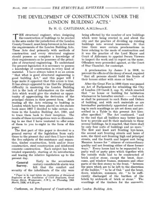 The Development of Construction Under the London Building Acts