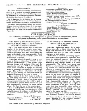 Correspondence: Chettoe and Adams "Reinforced Concrete Bridge Design"