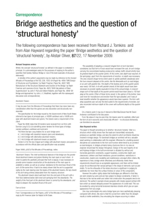 Bridge aesthetics and the question of 'structural honesty'