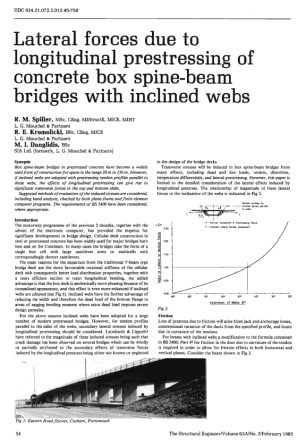 Lateral Forces Due to Longitudinal Prestressing of Concrete Box Spine-Beam Bridges with Inclined Web