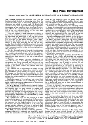 Stag Place Development Discussion on the paper  by John Mason BA MlStructE AMICE and A. D. Frost AMl