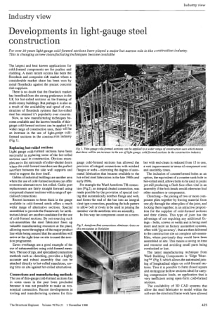 Industry View Development in Light-Gauge Steel Construction