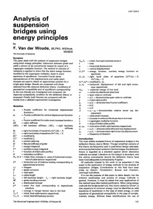 Analysis of Suspension Bridges Using Energy Principles
