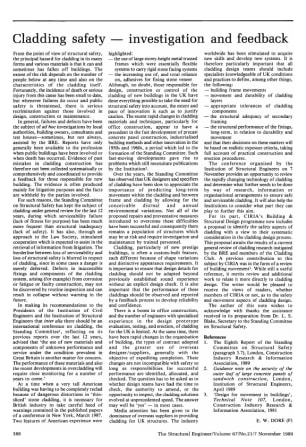 Cladding Safety - Investigation and Feedback