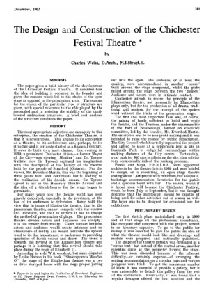 The Design and Construction of the Chichester Festival Theatre 