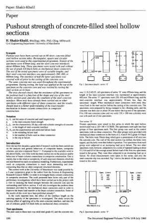 Pushout Strength of Concrete-Filled Steel Hollow Sections