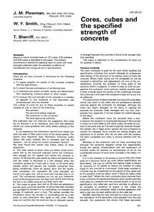 Cores, Cubes and the Specified Strength of Concrete