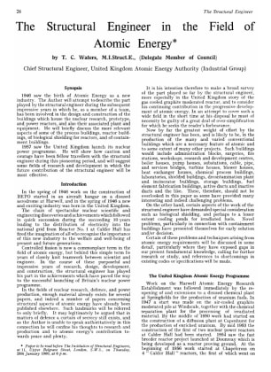 The Structural Engineer in the Field of Atomic Energy