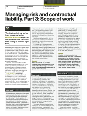 Managing risk and contractual liability. Part 3: Scope of work