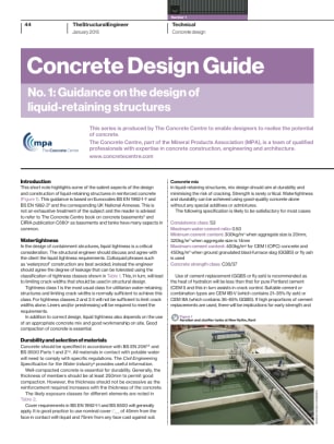 Concrete Design Guide. No. 1: Guidance on the design of liquid-retaining structures