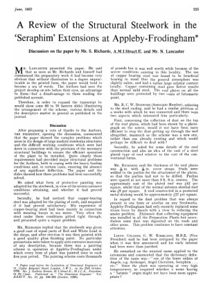 A Review of the Structural Steelwork in the 'Seraphim' Extensions at Appleby-Frodingham Discussion o