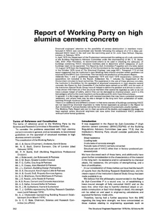Report of Working Party on high alumina cement concrete