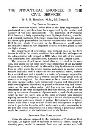 The Structural Engineer in the Civil Services