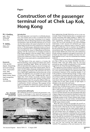 Construction of the Passenger Terminal Roof at Chek Lap Kok, Hong Kong