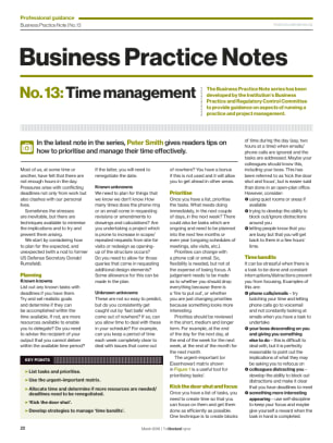 Business Practice Note No. 13: Time management