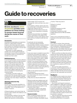 Guide to recoveries
