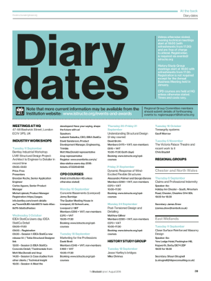 Diary dates (August 2018)