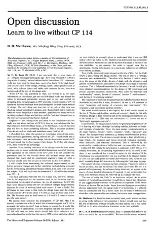 Open Discussion on Learn to Live Without CP 114 by D.D. Matthews