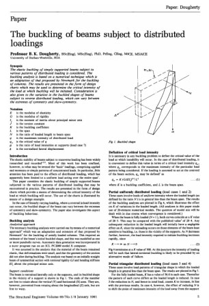 The Buckling of Beams Subjected to Distrbuted Loadings