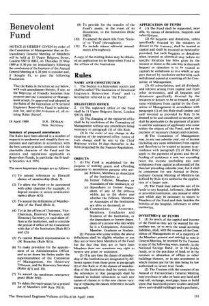 The Institution's Benevolent Fund