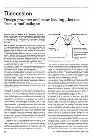 Discussion on Design Practice and Snow Loading - Lessons from a Roof Collapse by Dr. N.F. Pidgeon, D