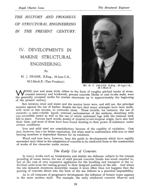 The History and Progress of Structural Engineering in the Present Century. IV. Developments in Marin