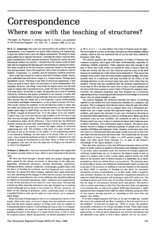Correspondence on Where Now with the Teaching of Structures? by Professor A. Jennings and Dr. S. Gil