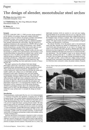 The Design of Slender, Monotubular Steel Arches