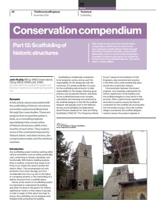 Conservation compendium. Part 12: Scaffolding of historic structures