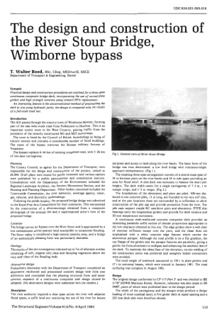The Design and Construction of the River Stour Bridge, Wimborne Bypass