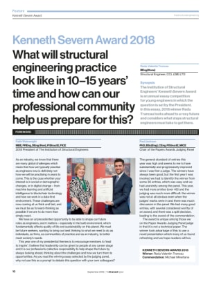 Kenneth Severn Award 2018: What will structural engineering practice look like in 10–15 years' time 
