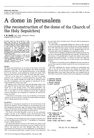 A Dome in Jerusalem (the Reconstruction of the Dome of the Church of the Holy Sepulchre)