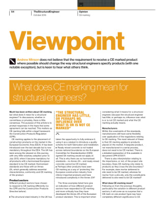 Viewpoint: What does CE marking mean for structural engineers?