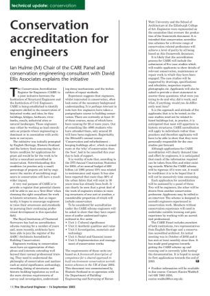 Conservation accreditation for engineers
