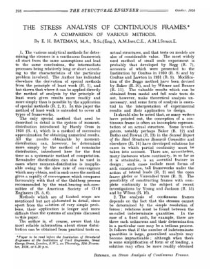 The Stress Analysis of Continuous Frames. A Comparison of Various Methods