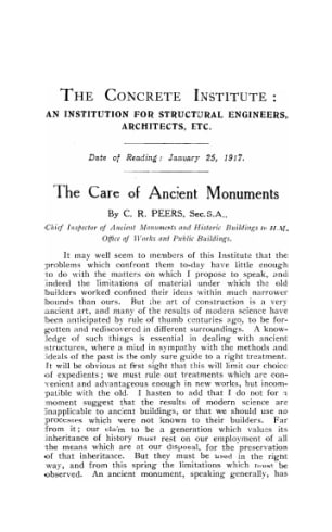 The care of ancient monuments