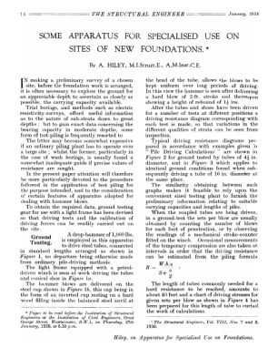 Some Apparatus For Specialised Use on Sites of New Foundations