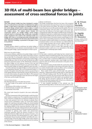 3D FEA of multi-beam box girder bridges: assessment of cross-sectional forces in joints
