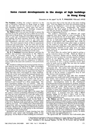 Some recent developments in the- design of high buildings in Hong Kong Discussion on the paper by K.