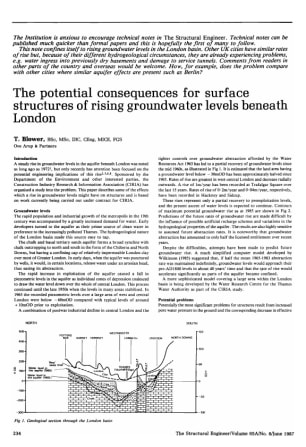 The Potential Consequences for Surface Structures of Rising Groundwater Levels Beneath London
