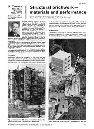 Structural Brickwork - Materials and Performance